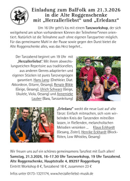 Balfolk mit Erledanz und Herzallerliebst am 21. März `26