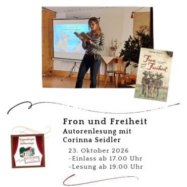 Fron und Freiheit - Autorenlesung am 23. Oktober `26