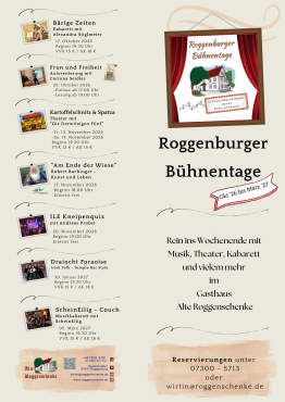 Die Roggenburger Bühnentage im Überblick