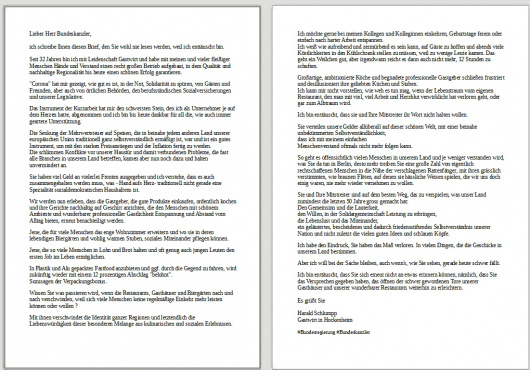 Offener Brief von Harald Schlumpp