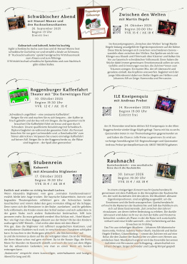 Roggenburger Bühnentage - Die Veranstaltungen im Detail